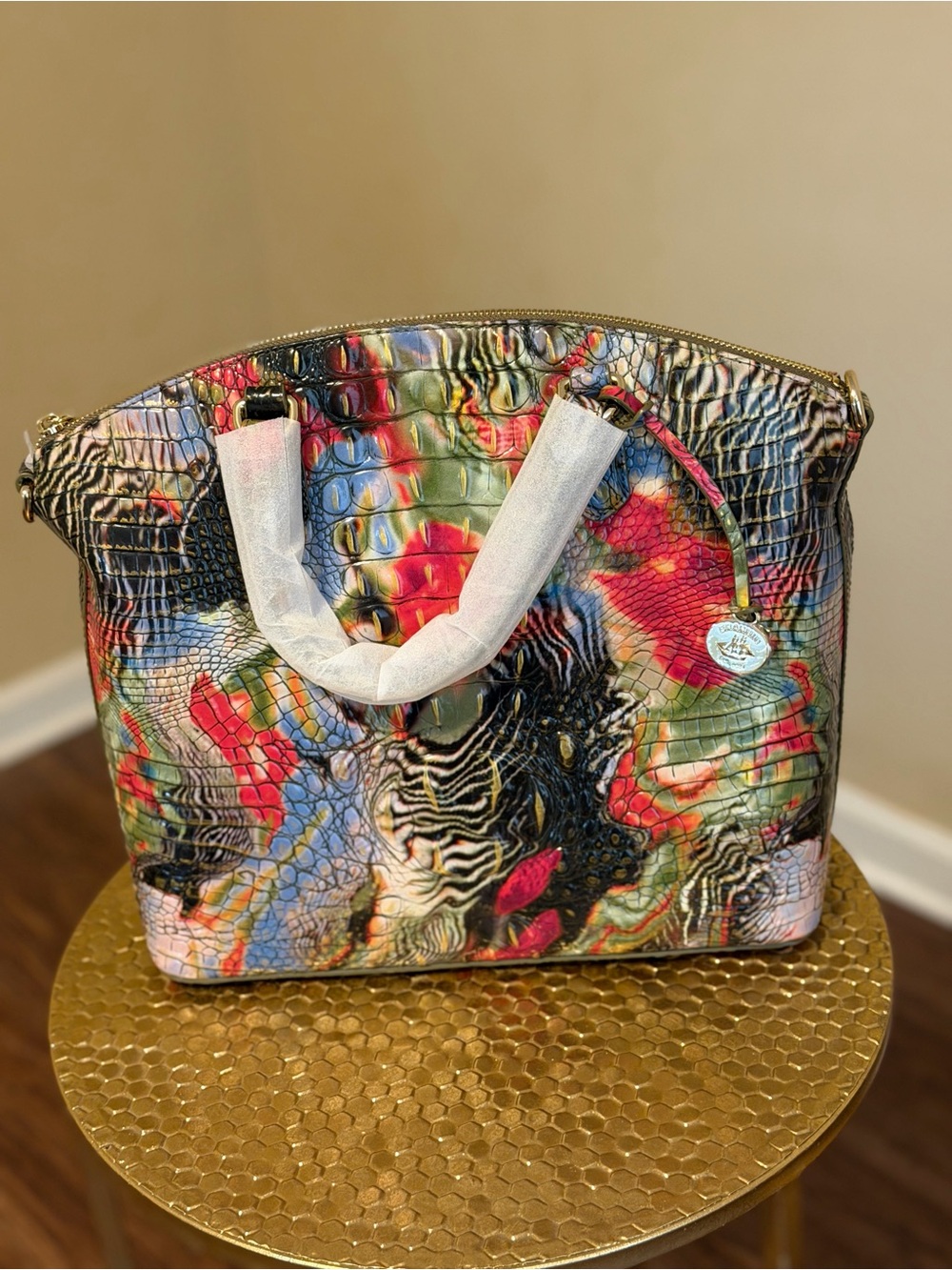 Brahmin Whimsical Large Duxbury Croc-Embossed Satchel